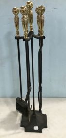 Black and Brass Fire Place Tool Kit