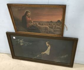 Two Religious Jesus Framed Prints