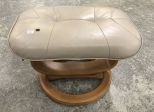 Contemporary Style Vinyl Cushion Ottoman