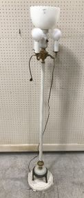 Vintage White Metal Floor Lamp