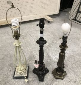 Three Assorted Style Table Lamps