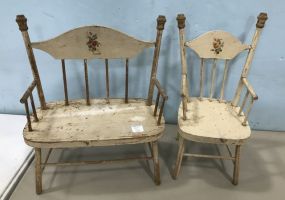 Antique Wood Doll Furniture Pieces