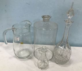 Glass Decanter, Water Pitcher, and Jar