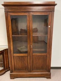 Antique Empire Style Mahogany Double Door China Cabinet