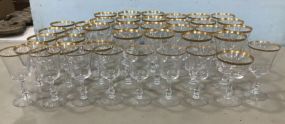 Set of Fostoria Gold Rim Stemware