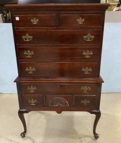 Queen Anne Style Mahogany Chest on Chest