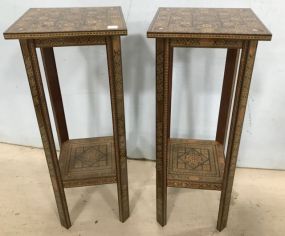 Pair of Syrian Wunderlay Inlaid Side Tables