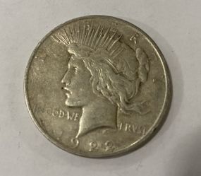 1922 Peace Liberty Silver Coin D