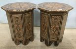 Pair of Syrian Wunderlay Inlaid Polygon Side Tables