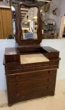 Antique Empire Flame Mahogany Dresser