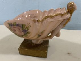 Mid 1900's Pink Lady Art Deco Center Piece Bowl