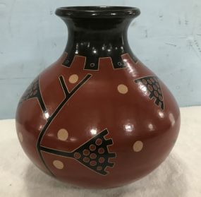 Hand Made Nicaragua Red Clay Pottery Vase
