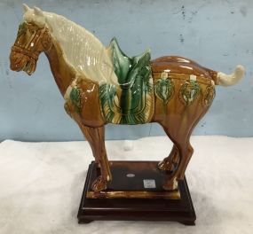 Hand Painted Ceramic Horse Statue
