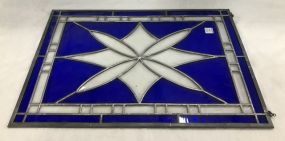 Blue Stained Glass Window Panel