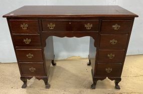 Vintage Mahogany Chippendale Style Kneehole Desk