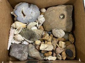 Box of Assorted Arrowheads, Rocks, Stones