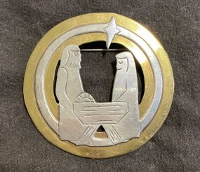 Unique Native Scene Pin, Marked 