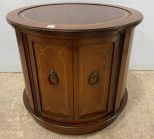 Vintage Leather Top Commode Lamp Table