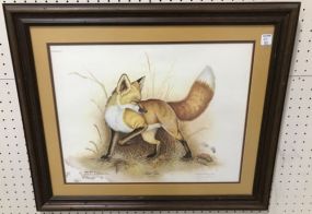 Red Fox Print Signed by Jim Oliver