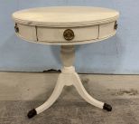 Duncan Phyfe Painted White Drum Table