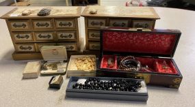 Group of Costume Jewelry and Jewelry Boxes
