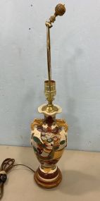 Vintage Japanese Hand Painted Vase Lamp