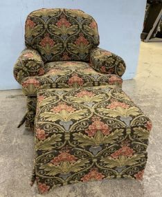 Massoud Upholstered Arm Chair and Ottoman