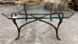 Ralph Lauren Style Glass Top Coffee Table