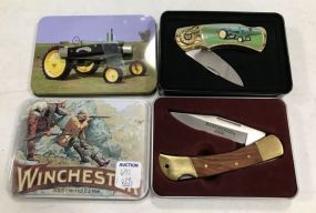 Winchester 2005 Limited Edition Knife, Tractor Collectible Knife, and Frontier Pocket Knife