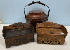 Oriental Wood Boxes and Storage Box