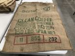 Four Vintage Burlap Coffee Sacks