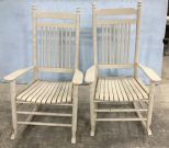 Pair of White Painted Wood Rockers