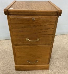 Two Drawer Oak File Cabinet