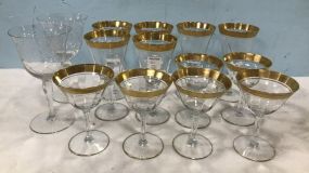 Fostoria Gold Rimmed Glass Stemware