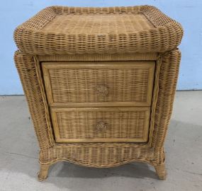 Natural Wicker Night Stand