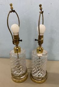 Pair of Glass Portable Lamps