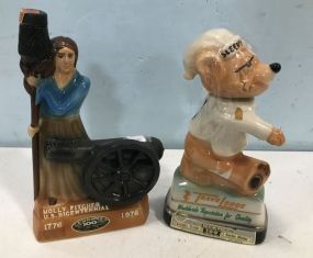 Molly Pitcher U.S. Bicentennial Decanter and Trave Lodge Beam 100 Decanter