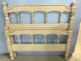 White and Gold Painted Twin Bed