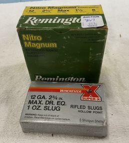 Remington Nitro Magnum 12 ga. and Winchester Super X 12 Ga Slug
