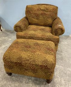 Upholstered Arm Chair with Ottoman