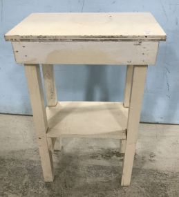 Hand Made White Painted Side Table