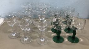 Group of Glass Martini Glasses