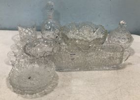 Group of Pressed Glass and Crystal Serving Pieces