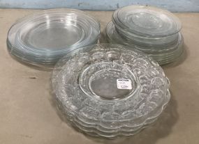 Assorted Pressed and Etched Glass Plates