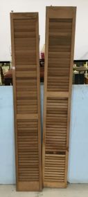 Three Natural Finish Side Light Shutters