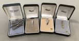 Four Silver Plate Tie Clips