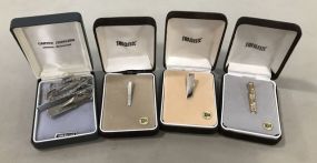 Four Silver Plate Tie Clips