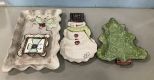 Four Christmas Pottery Decor