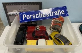 Collectible Model Cars, Sign, and Corvette Wall Plaque
