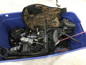 Box Lot of Paintball Gear